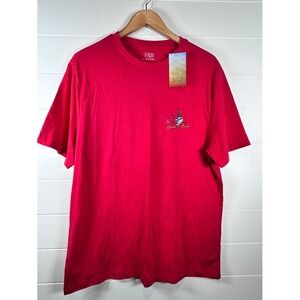 Ocean Coast Mens Red Graphic T‎ Shirt Large Marlin Mahi Mahi Fishing